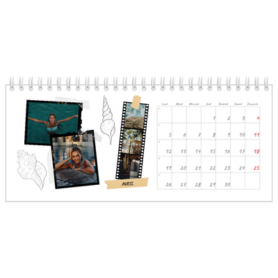 Calendrier de bureau — Esprit scrapbook [Avril]