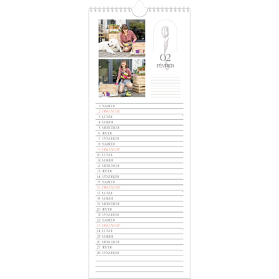 Calendrier mural long  — Simplement botanique [Février]