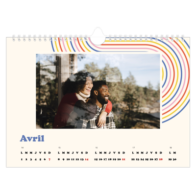 Calendrier photo A4 — Rayures rétros [Avril]