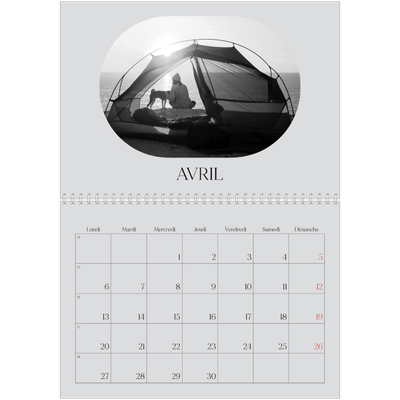 Calendrier photo A4 double (30 x 40 cm) — Sur la route [Avril]
