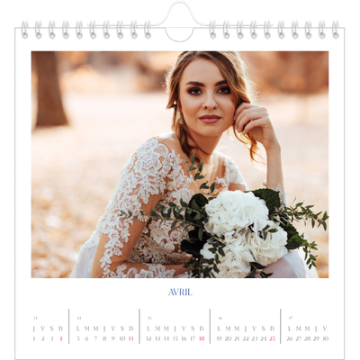 Calendriers annuels carré — Classique cobalt [Avril]