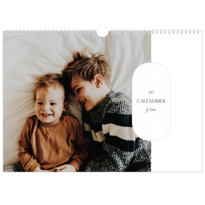 Calendrier photo A3 — Agenda une ébauche - Famille de 3 [couverture]