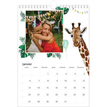 Calendrier photo A4 — Safari aquarelle