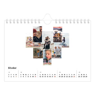 Calendrier photo A5 — Formes et collage [Février]