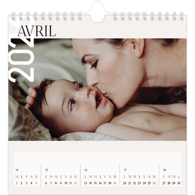 Calendriers annuels carré — Superposition [Avril]