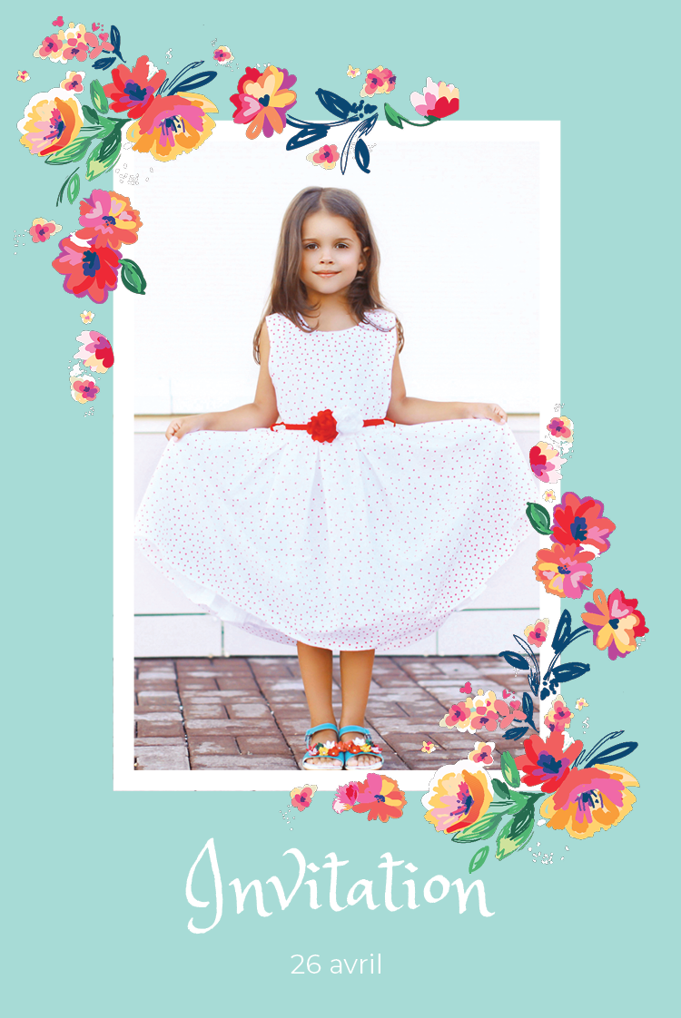 Cartons d'invitation — Jolies fleurs