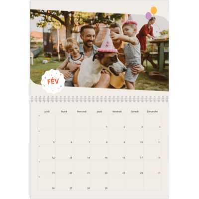 Calendrier photo A4 double (30 x 40 cm) — Un anniversaire iconique [Février]