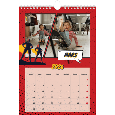Calendrier photo A4 (20 x 30 cm) — Bande dessinée [Mars]
