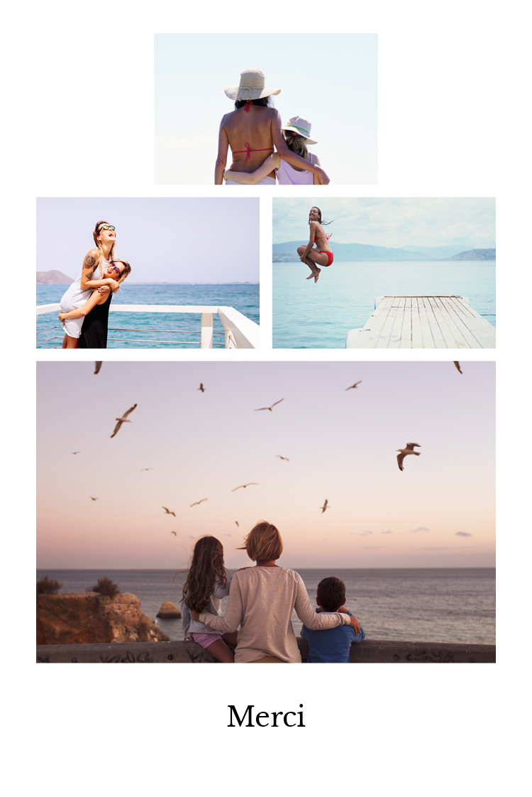 Carte de remerciement — Merci en collage