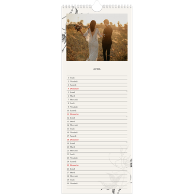 Calendrier mural long  — Encre & lierre [Avril]