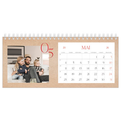 Calendrier de bureau — Touches de rouge [couverture]