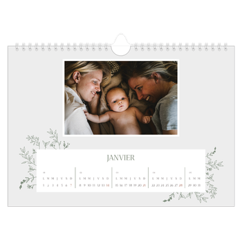Calendrier photo A4 — Fleurs dessinées