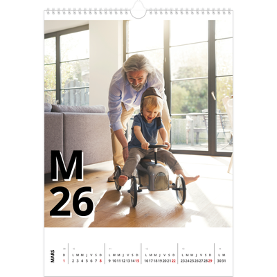 A3 Calendrier annuel — Jolie lettre [Mars]