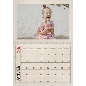 Calendrier photo A4 double — Craft effet tampon