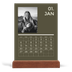 Calendrier de bureau support bois - portrait  — Contemporain audacieux [Janvier]