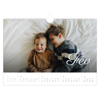 Calendrier photo A4 — Mois écris à la main [Février]