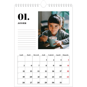 Calendrier photo A4 — Sérif et moments