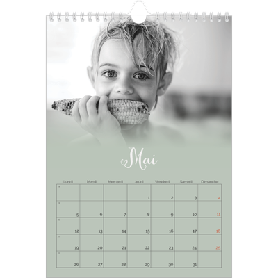 Calendrier photo A4 (20 x 30 cm) — Fondu argile [couverture]