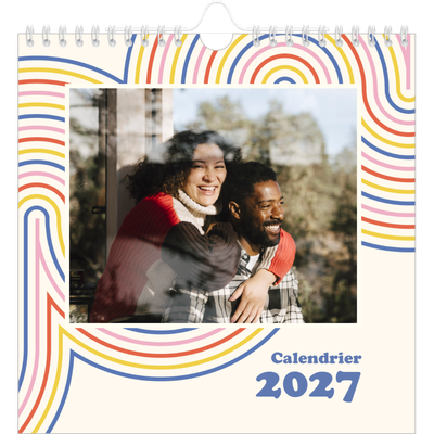 Calendriers annuels carré — Rayures rétros [couverture]