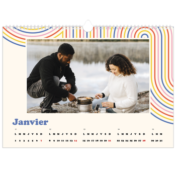 Calendrier photo A3 — Rayures rétros