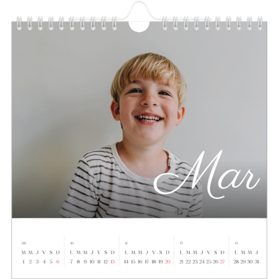 Calendriers annuels carré — Mois écris à la main [Mars]