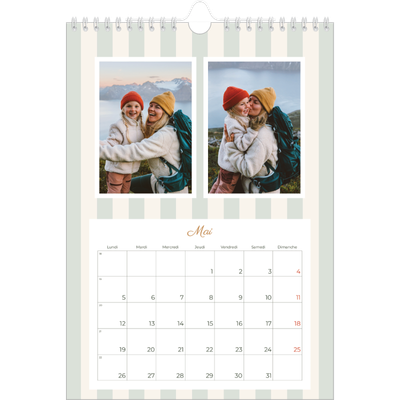 Calendrier photo A4 (20 x 30 cm) — Lettrages et rayures [couverture]
