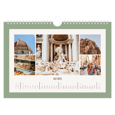 Calendrier photo A4 — Couleurs classiques [Mars]