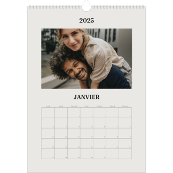 Calendrier photo A3 — Ivoire simple
