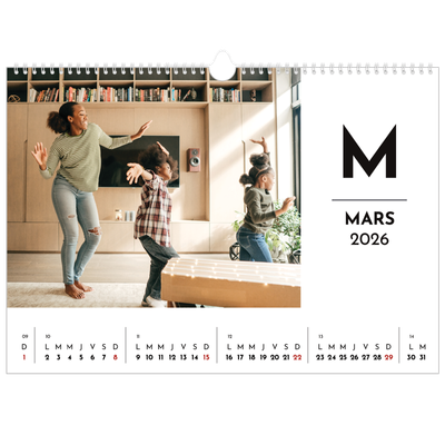 Calendrier photo A3 — Projecteur sur les lettres [Mars]