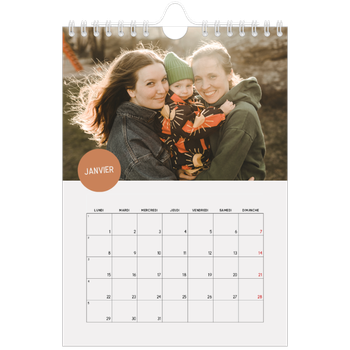 Calendrier photo A5 — Gommettes photo