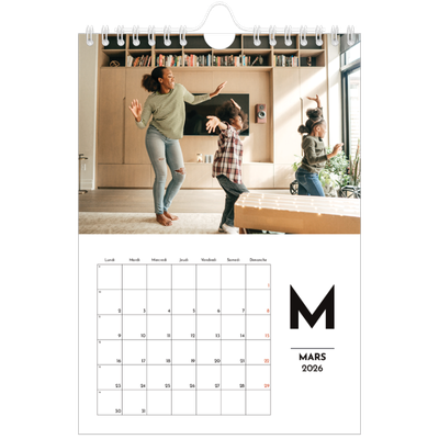Calendrier photo A5 — Projecteur sur les lettres [Mars]