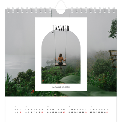 Calendriers annuels carré — L'arche ouverte [Janvier]