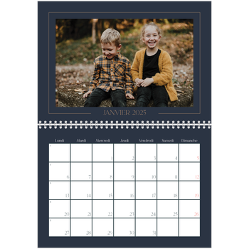 Calendrier photo A4 double — Bleu de Prusse