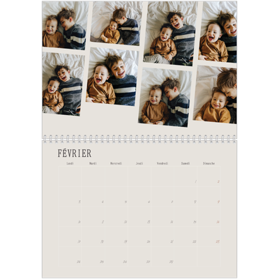 Calendrier photo A4 double (30 x 40 cm) — Souvenirs en mouvement [Février]