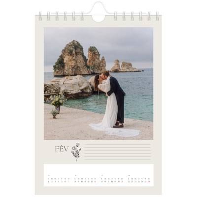 Calendrier photo A5 — Initiales fleuries [Février]