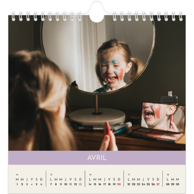 Calendriers annuels carré — Chapitres pastel [Avril]