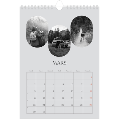Calendrier photo A4 (20 x 30 cm) — Sur la route [Mars]