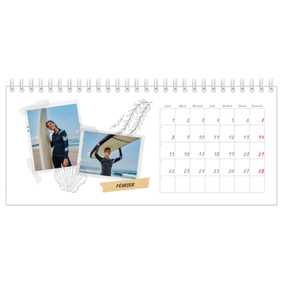 Calendrier de bureau — Esprit scrapbook [Février]