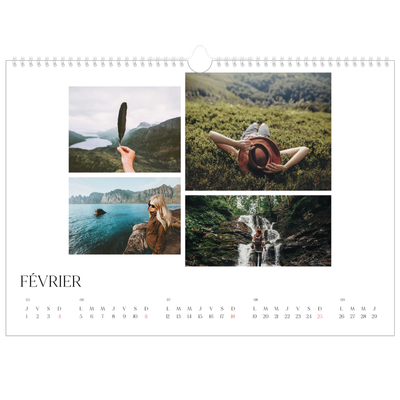 Calendrier photo A3 — Surf & couchers de soleil [Février]