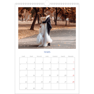 A3 Calendrier annuel — Classique cobalt [Mars]
