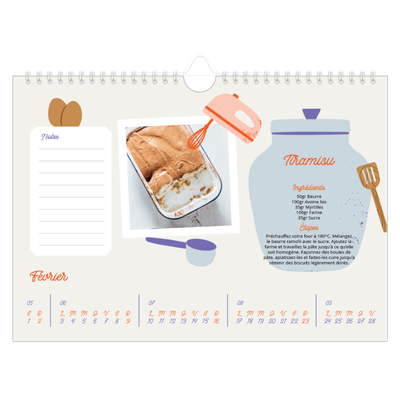 Calendrier photo A4 — Une année de recettes [Février]