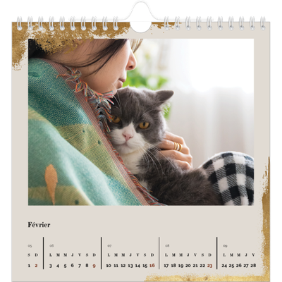 Calendriers annuels carré — Classic Gold [Février]