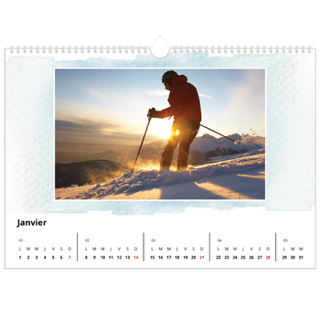 Calendrier photo A3 — Effet aquarelle