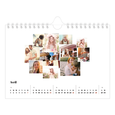 Calendrier photo A5 — Formes et collage [Avril]