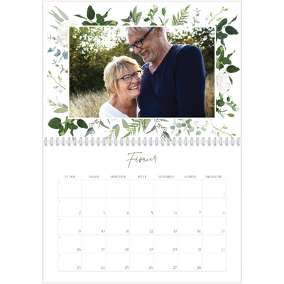 Calendrier photo A4 double (30 x 40 cm) — Fleurs traditionelles [Février]