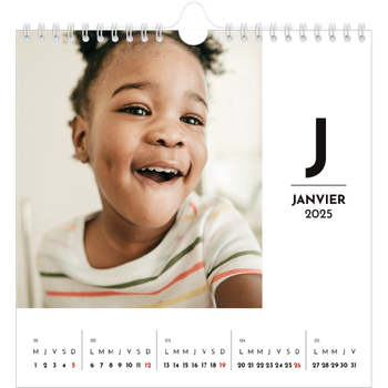 Calendrier photo carré — Projecteur sur les lettres