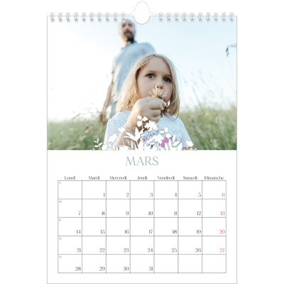 Calendrier photo A4 (20 x 30 cm) — Invitation champêtre [Mars]