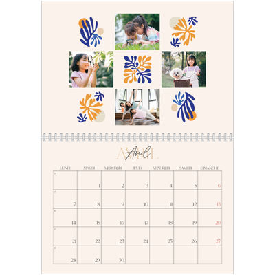 Calendrier photo A4 double (30 x 40 cm) — Coraux minimalistes [couverture]