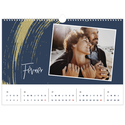 Calendrier photo A3 — Coup de pinceau doré [Février]