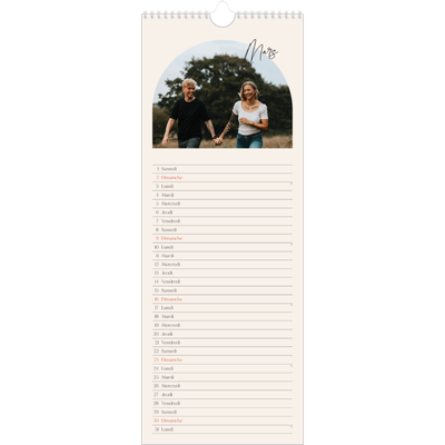 Calendrier mural long  — Arche de souvenirs [Mars]